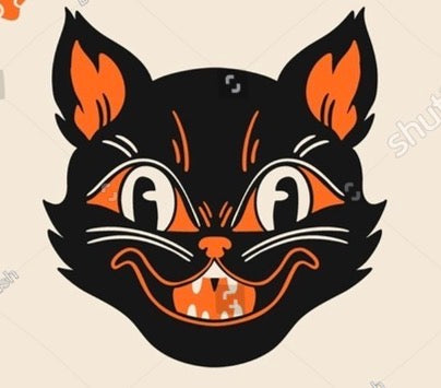 Retro Black Cat Catchall / Trinket Tray