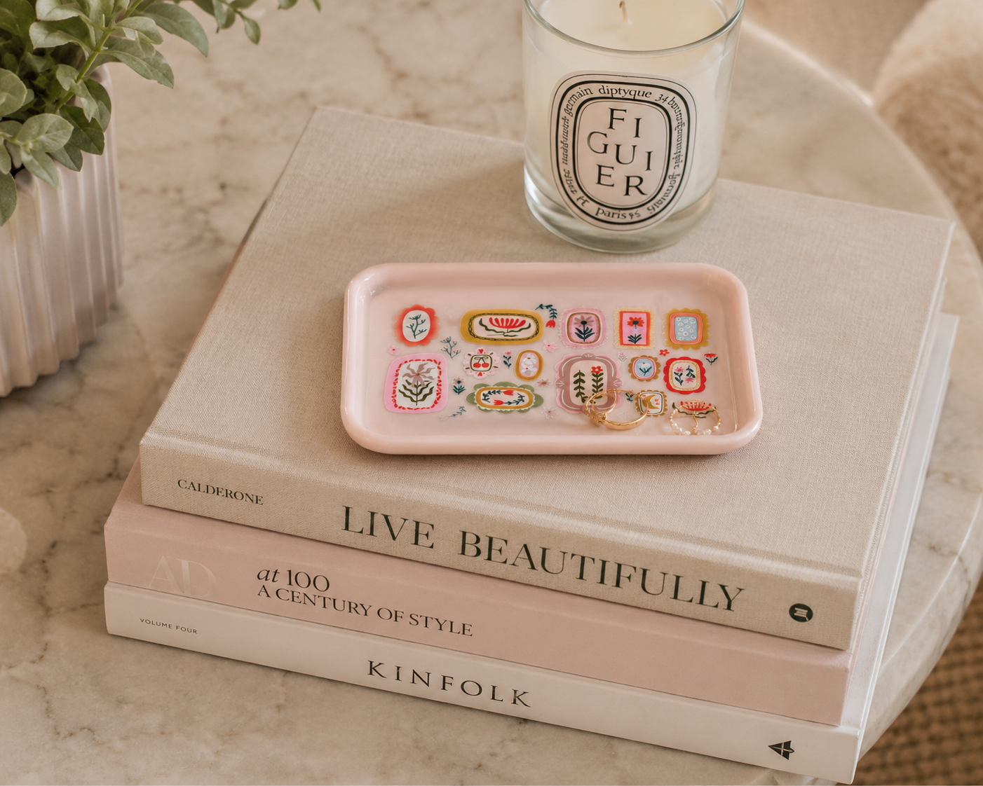 Folk Floral Catchall / Tray