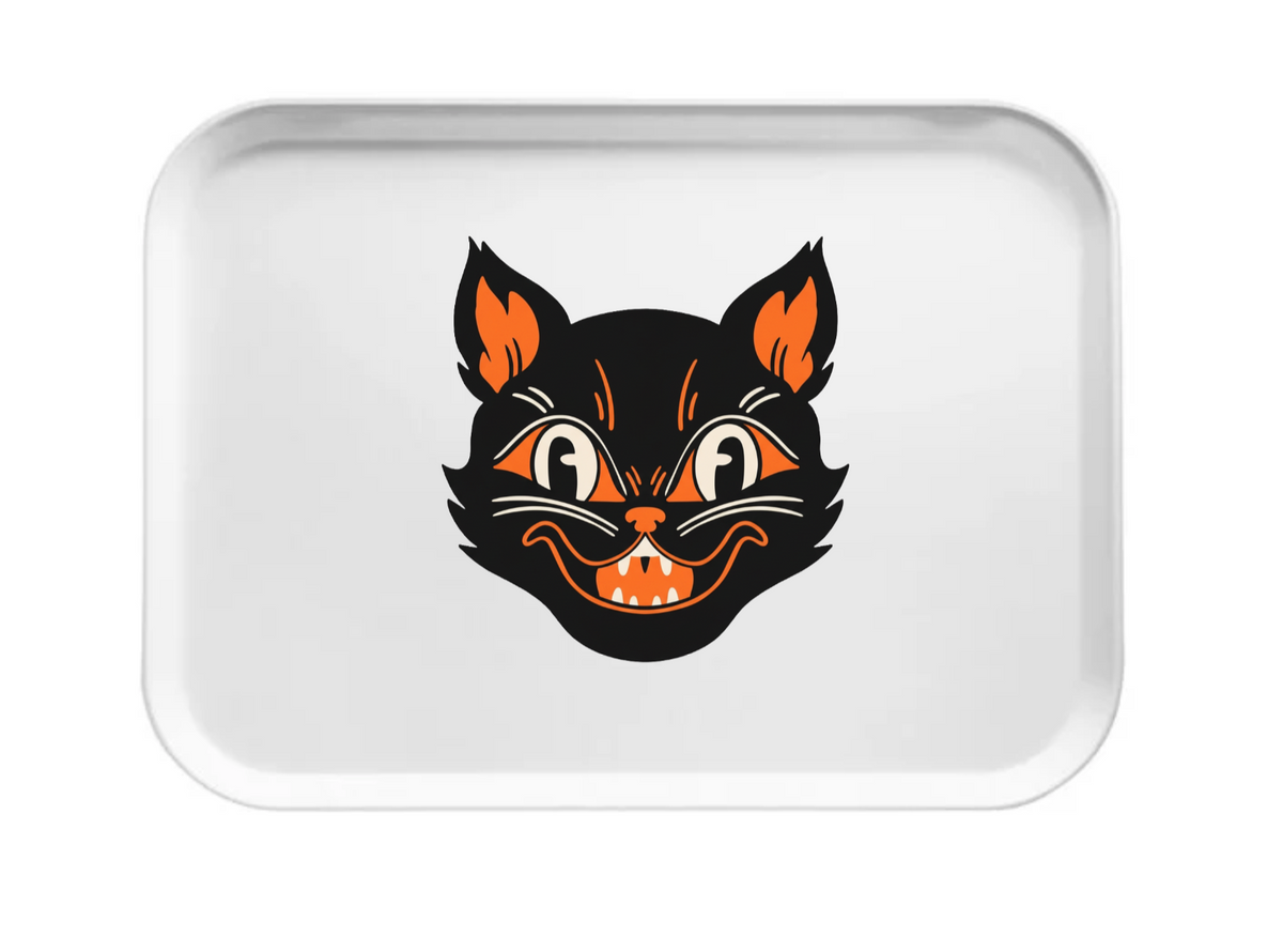 Retro Black Cat Catchall / Trinket Tray